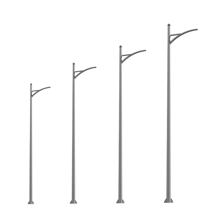 6m-12m Single Arm Galvanized Street Light Pole